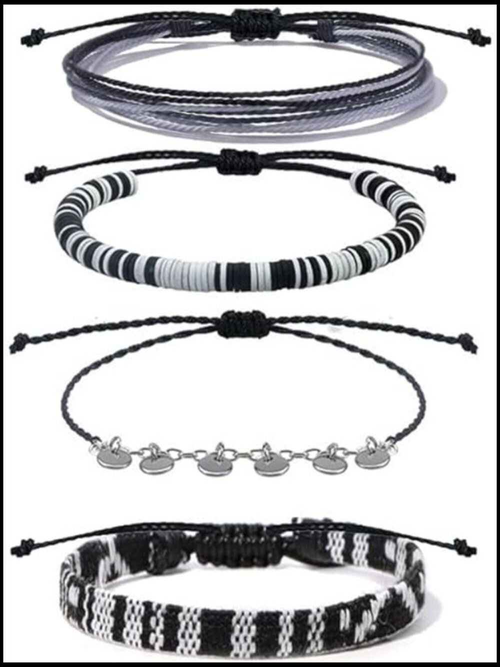 Handmade Braided Adjustable Anklet Set Boho Surfer Beach String Bracelet